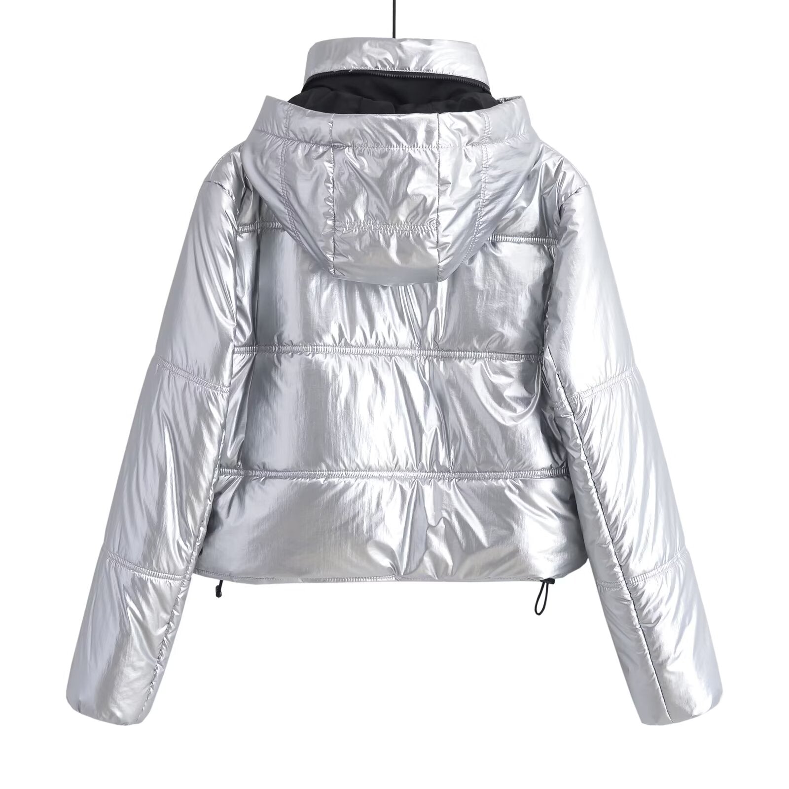 Women's metal series short thick hooded cotton Coat