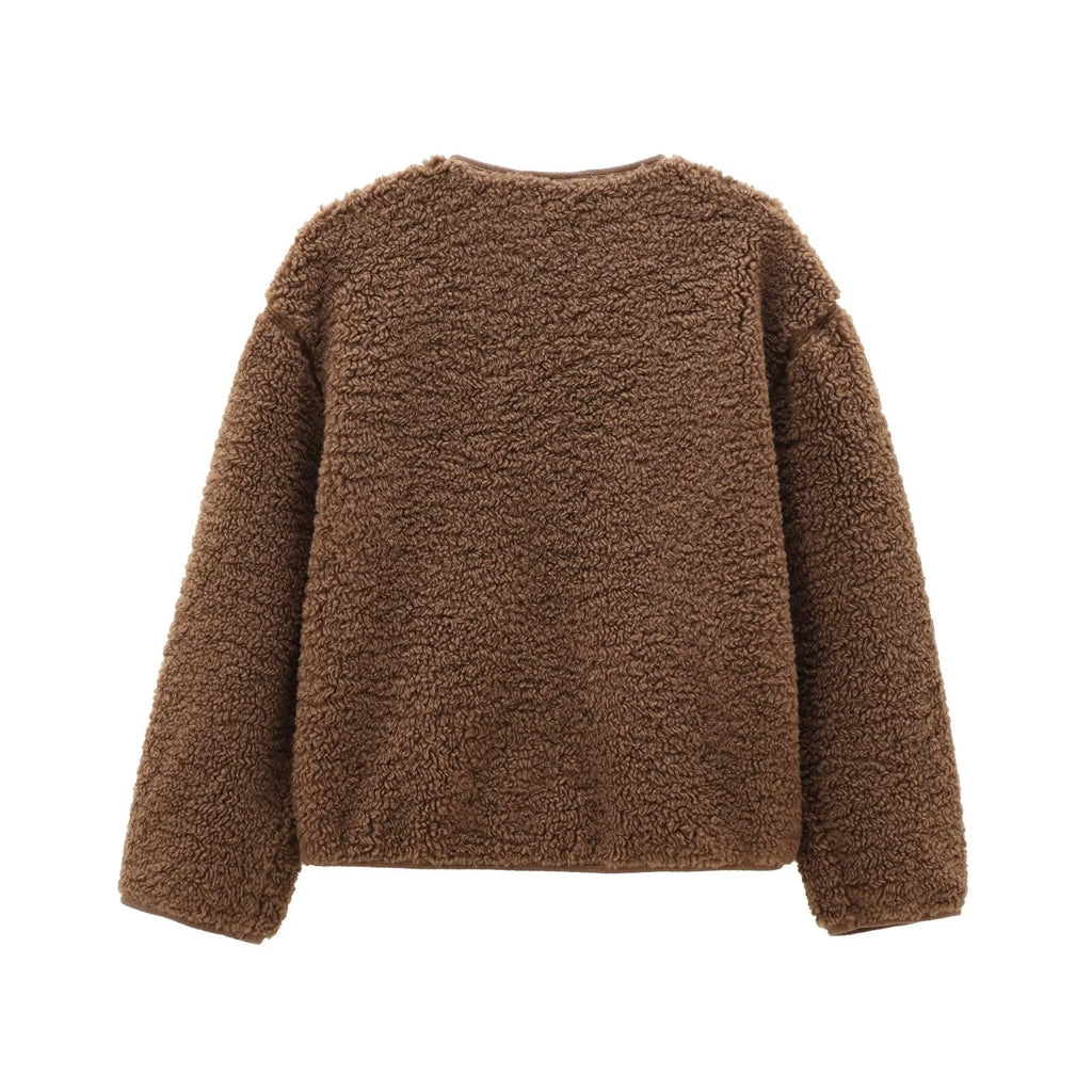 Women's warm fleece single breasted jacket Coat