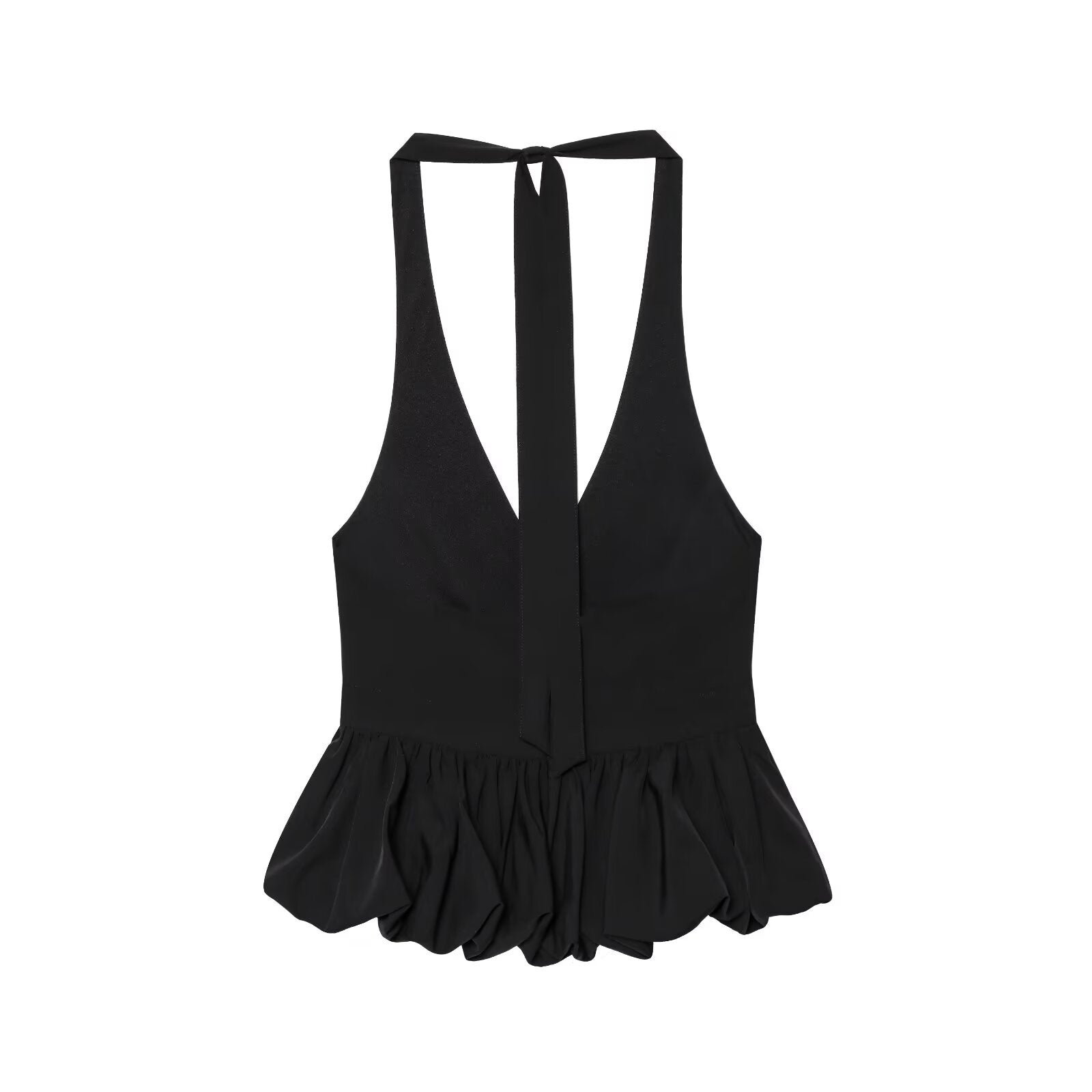 Women's new fashion backless polka dot printed halter neck suspender top