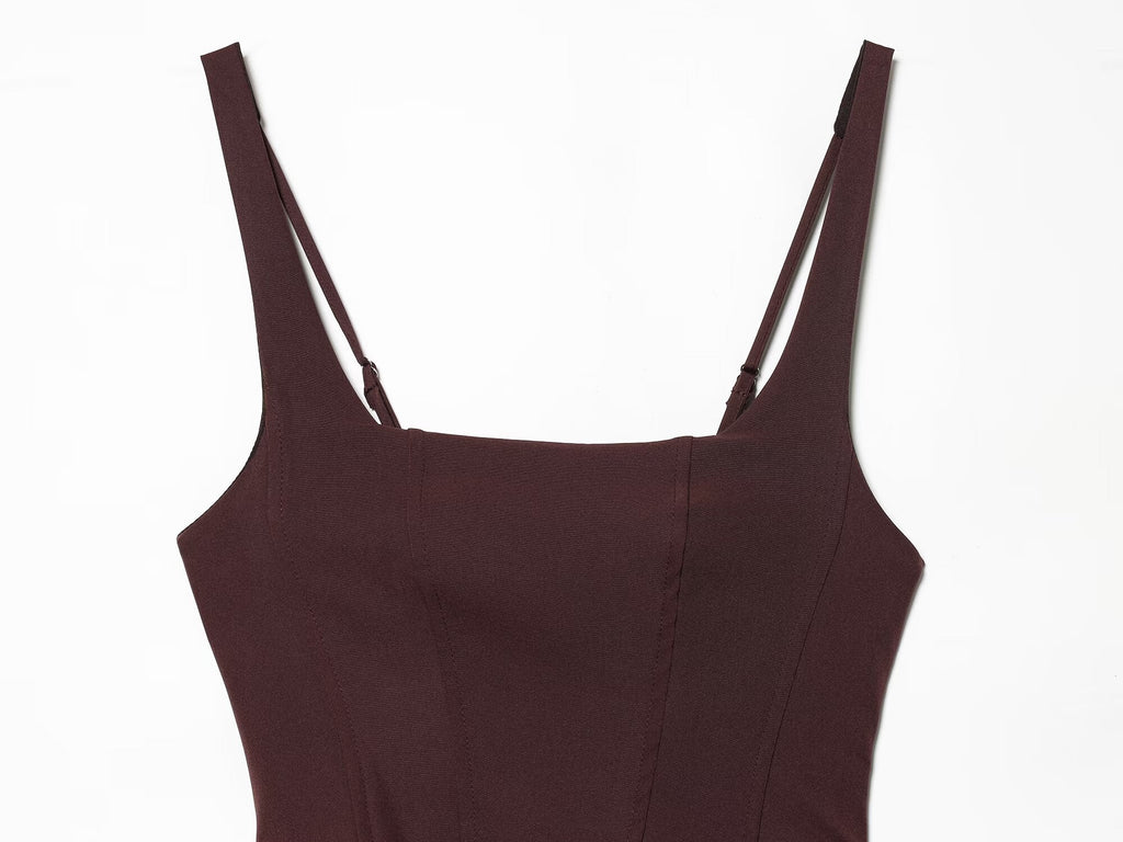 Women's backless suspender bodycon MIDI dress