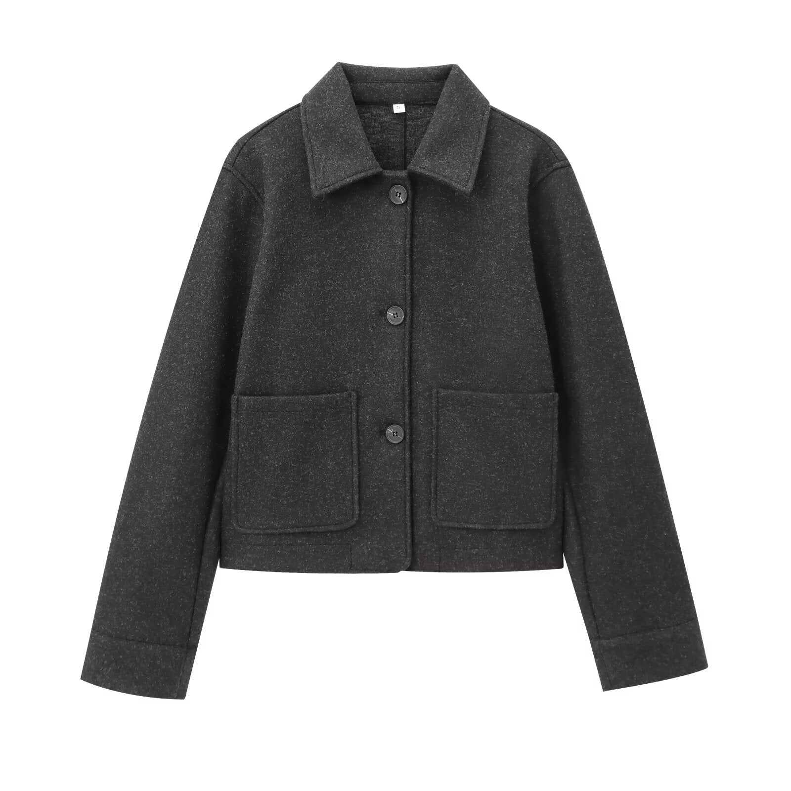 Women's new fashion pocket decoration long sleeved soft texture jacket