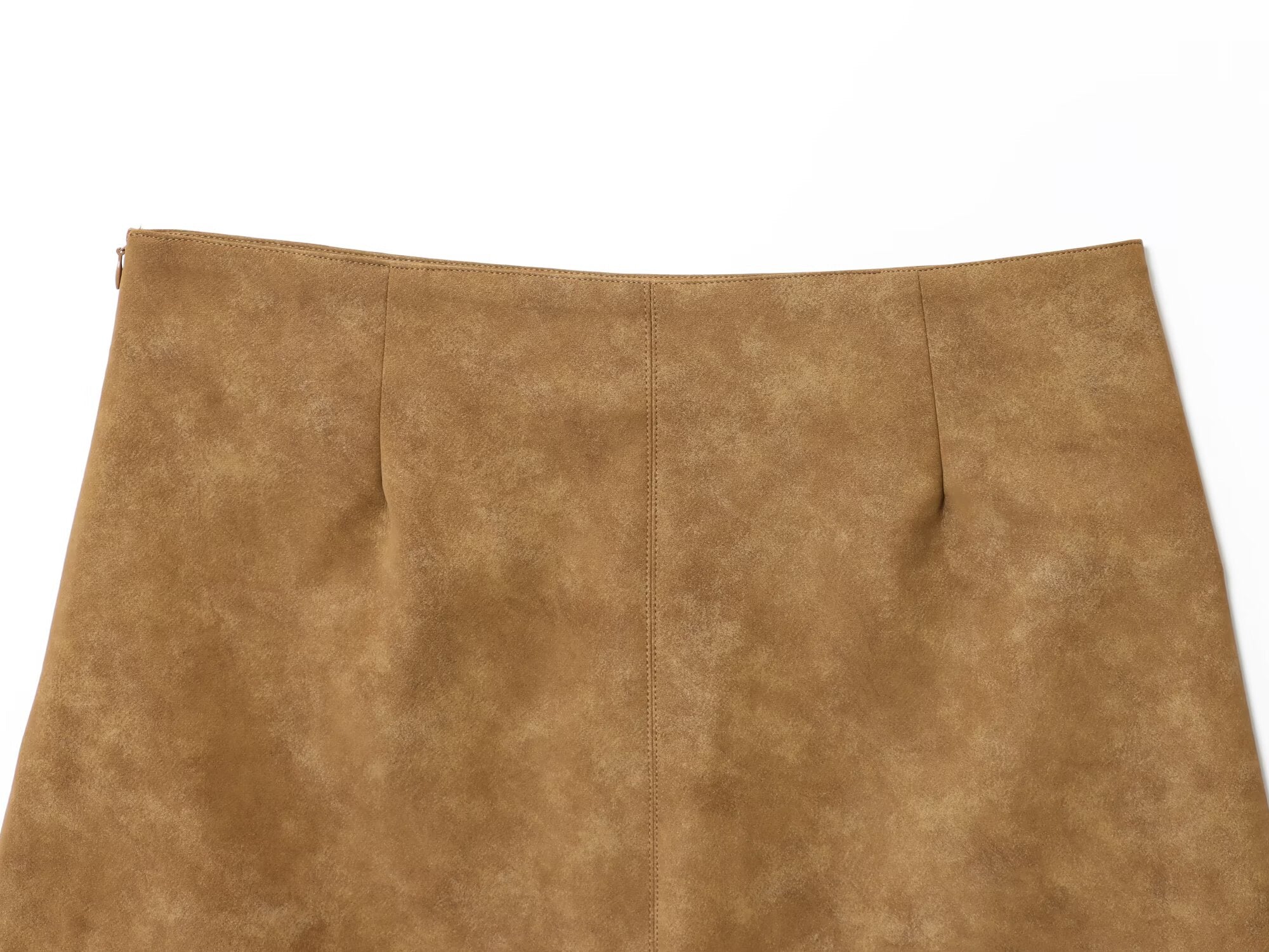 Women's new chic fashion casual leather asymmetric MIDI skirt