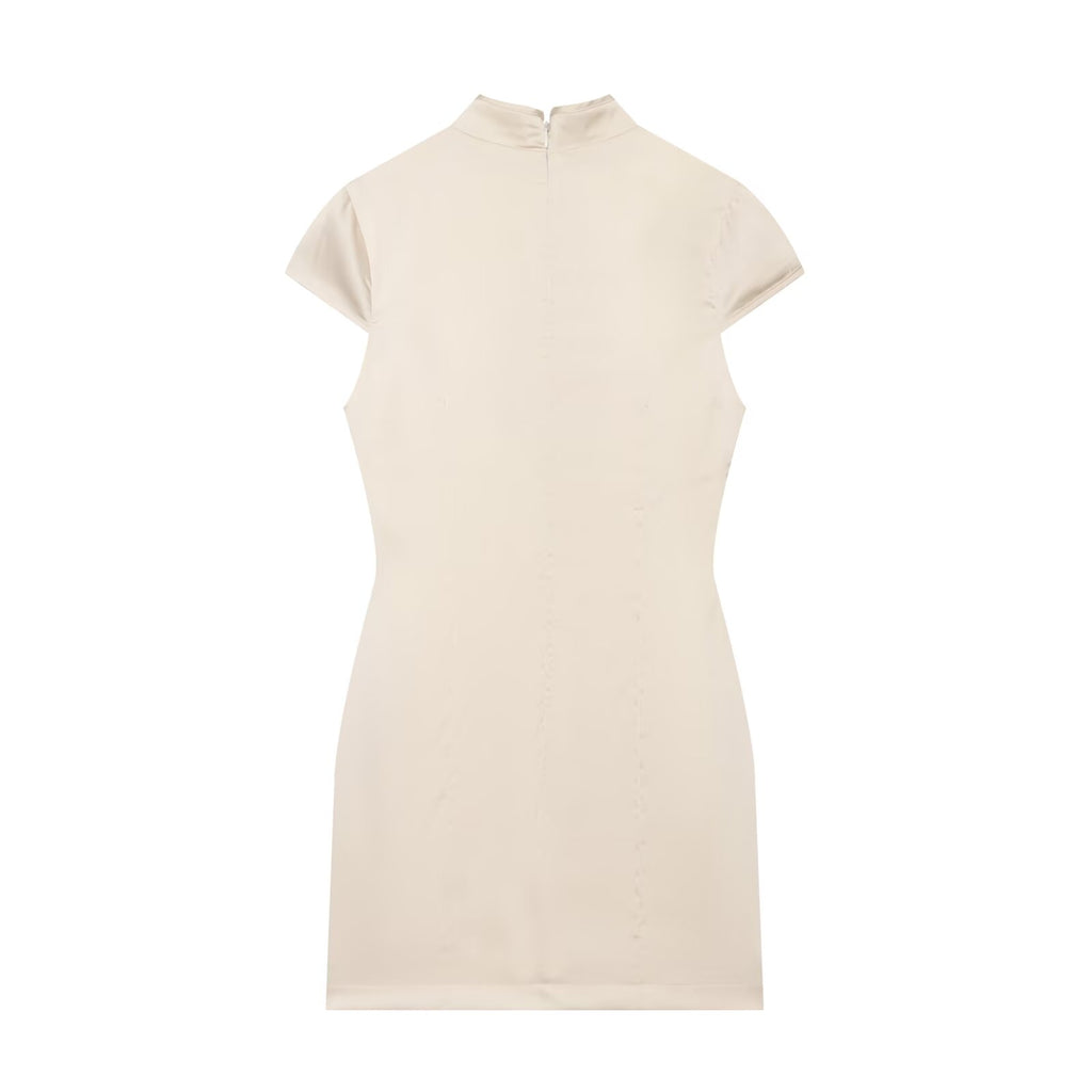 Women's satin textured Split mini dress