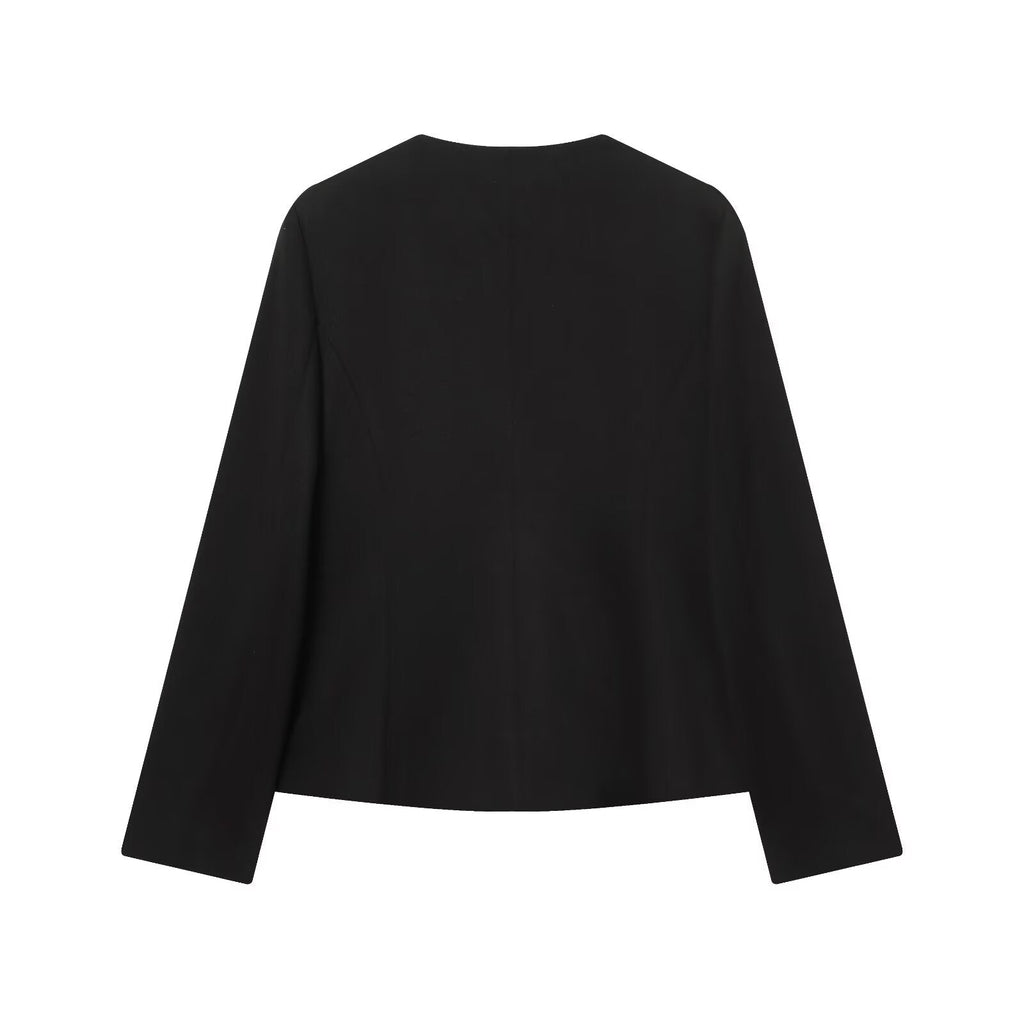 Women's new with shoulder pads slim V-neck Blazer Coat