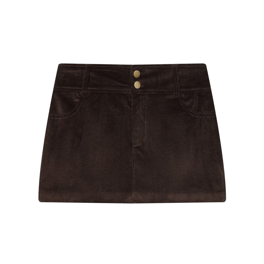 Women's Flip decoration slim corduroy mini skirt