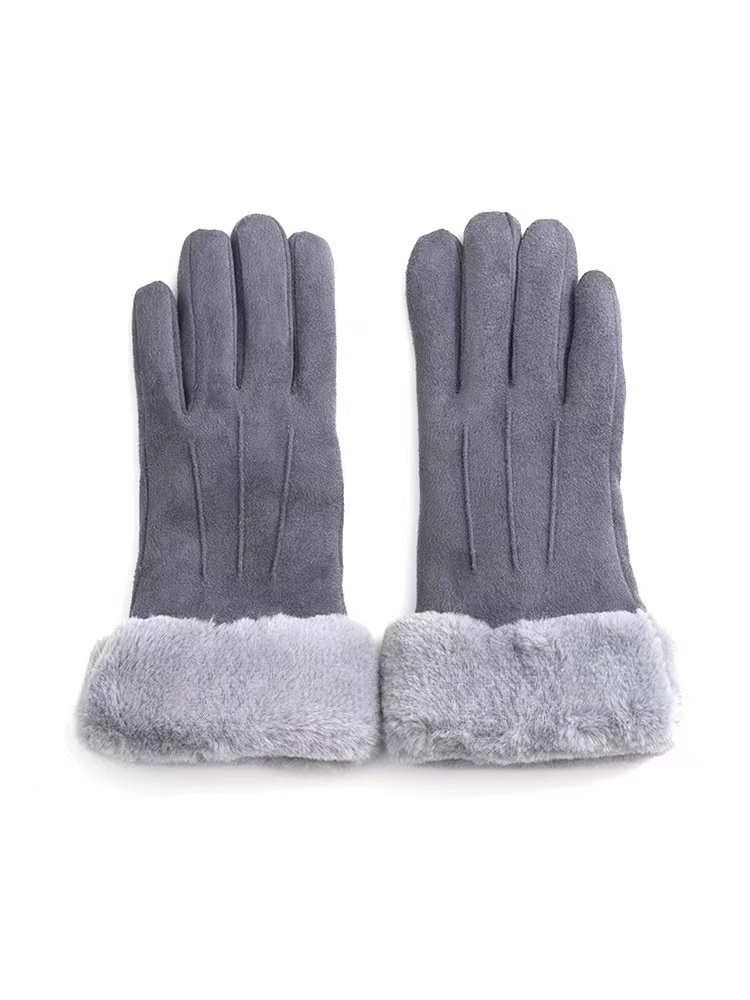 Women's new suede touch-screen gloves