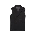 Women's 2025 new fashion loose double breasted lapel vest+Pants suit