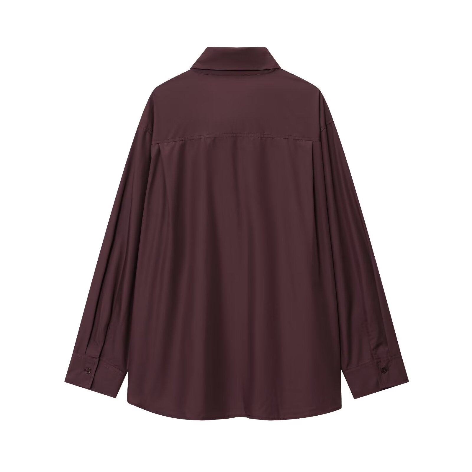 Women's new fashion scarf decoration loose poplin button up shirt
