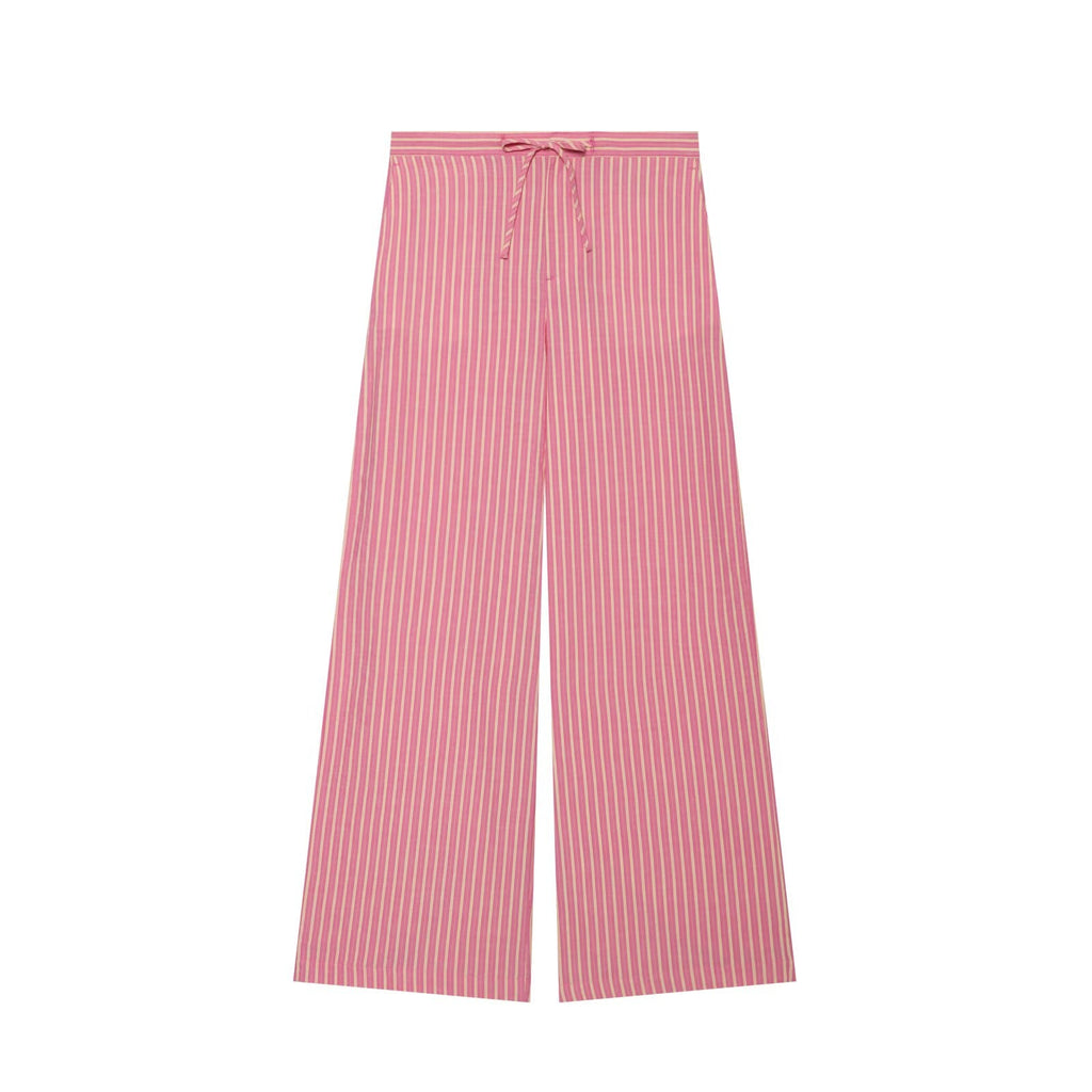 suit Women's 2 pieces striped halter neck top+wide leg pants