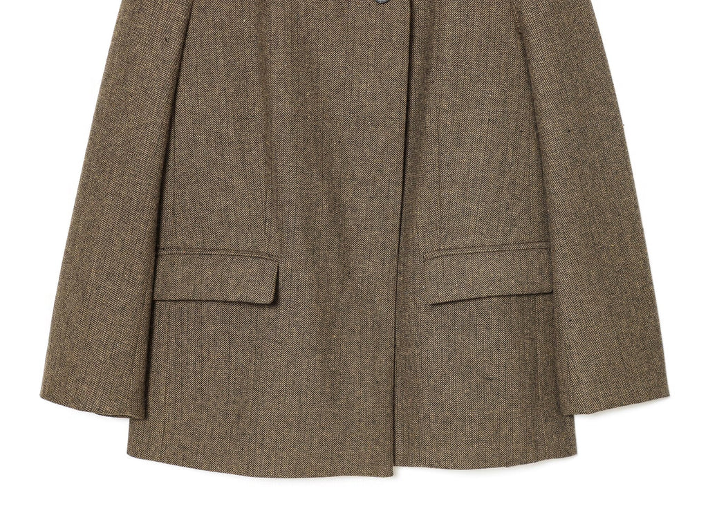 Women's loose stand collar herringbone diagonal Blazer Coat