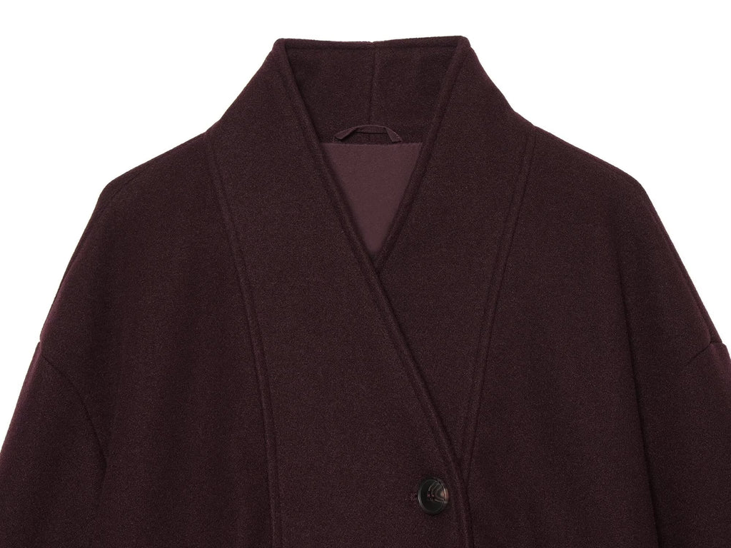 Women's standing collar single breasted jacket Coat