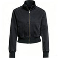 Women's new casual collar zipper denim jacket