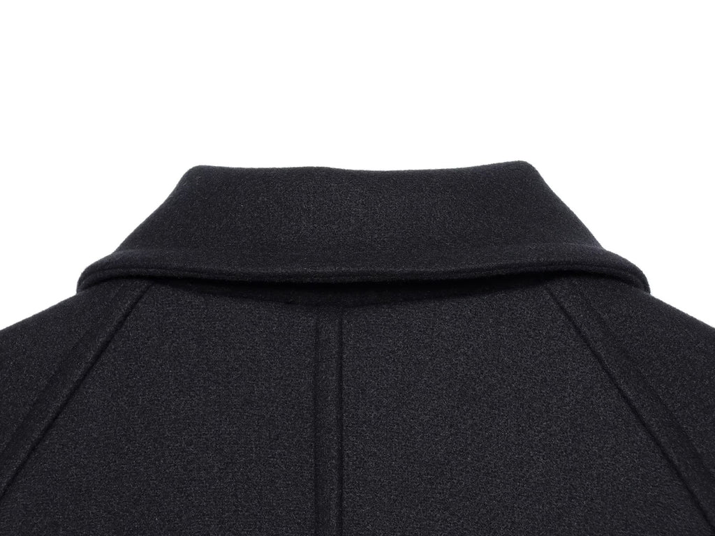 Women's short double breasted woolen blend coat