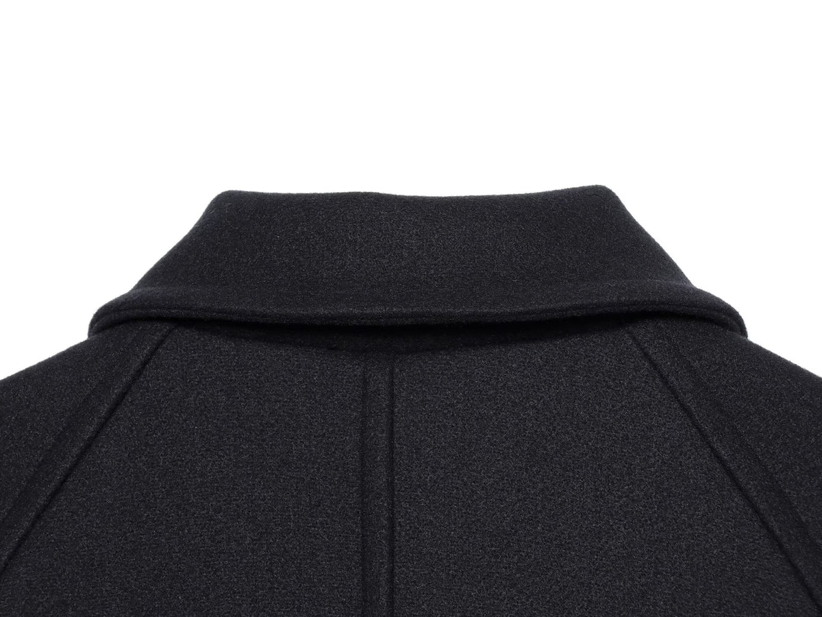 Women's short double breasted woolen blend coat