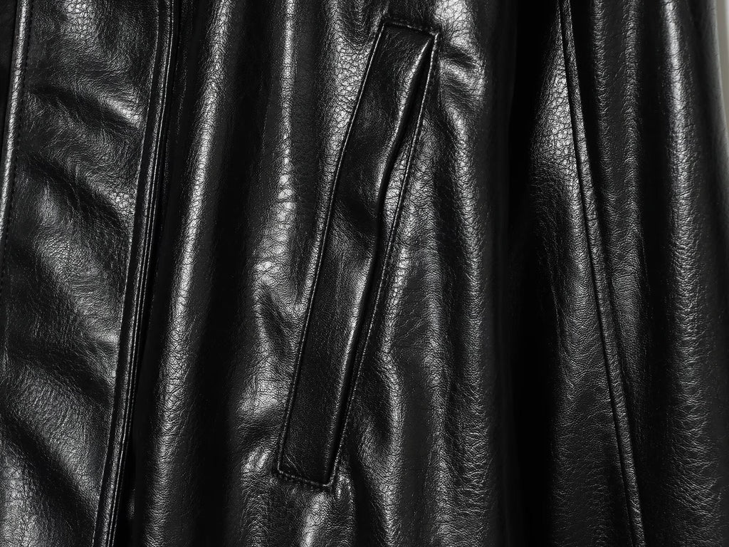 Women's leather effect pilot jacket Coat