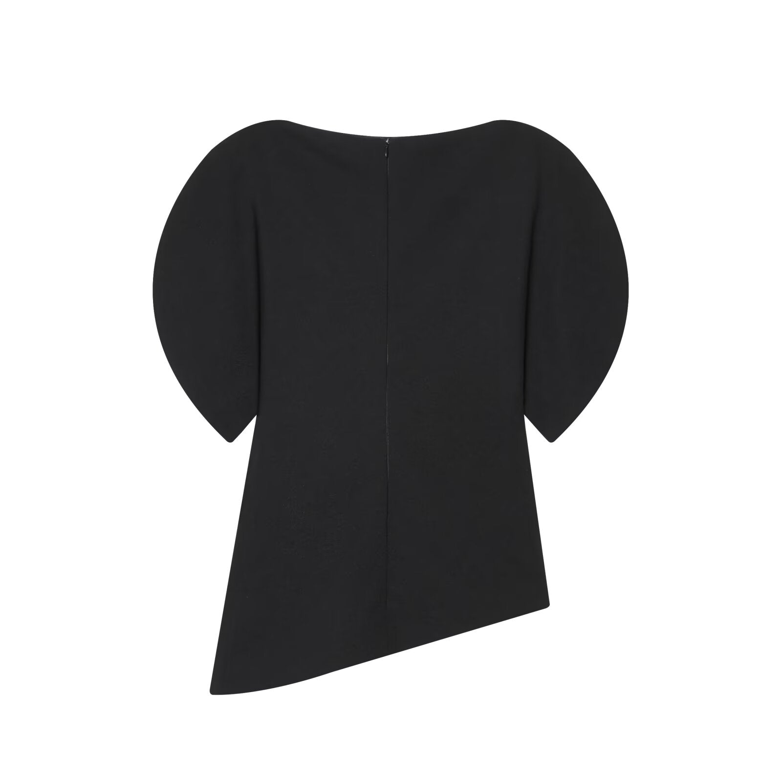 Women's Bubble Short Sleeve Asymmetric Top