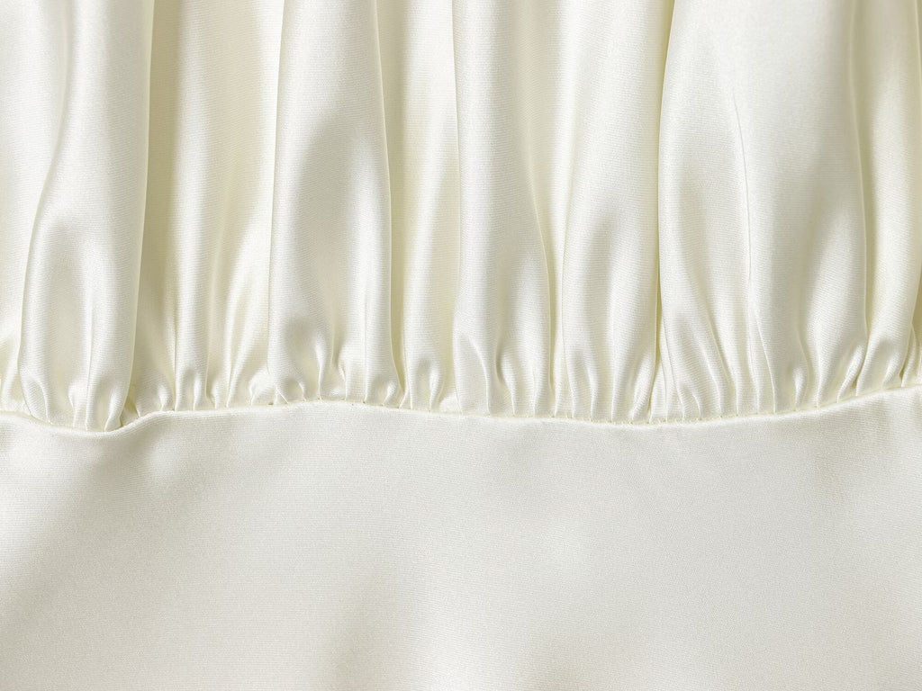 Women's 2025 new fashion scarf decoration satin texture mini dress