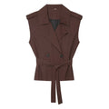 Women's with Belt sleeveless linen blend vest