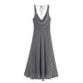 Women's new fashion sleeveless polka dot printed MIDI dress
