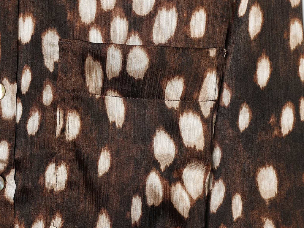 Women's long sleeved spotted print shirt style dress