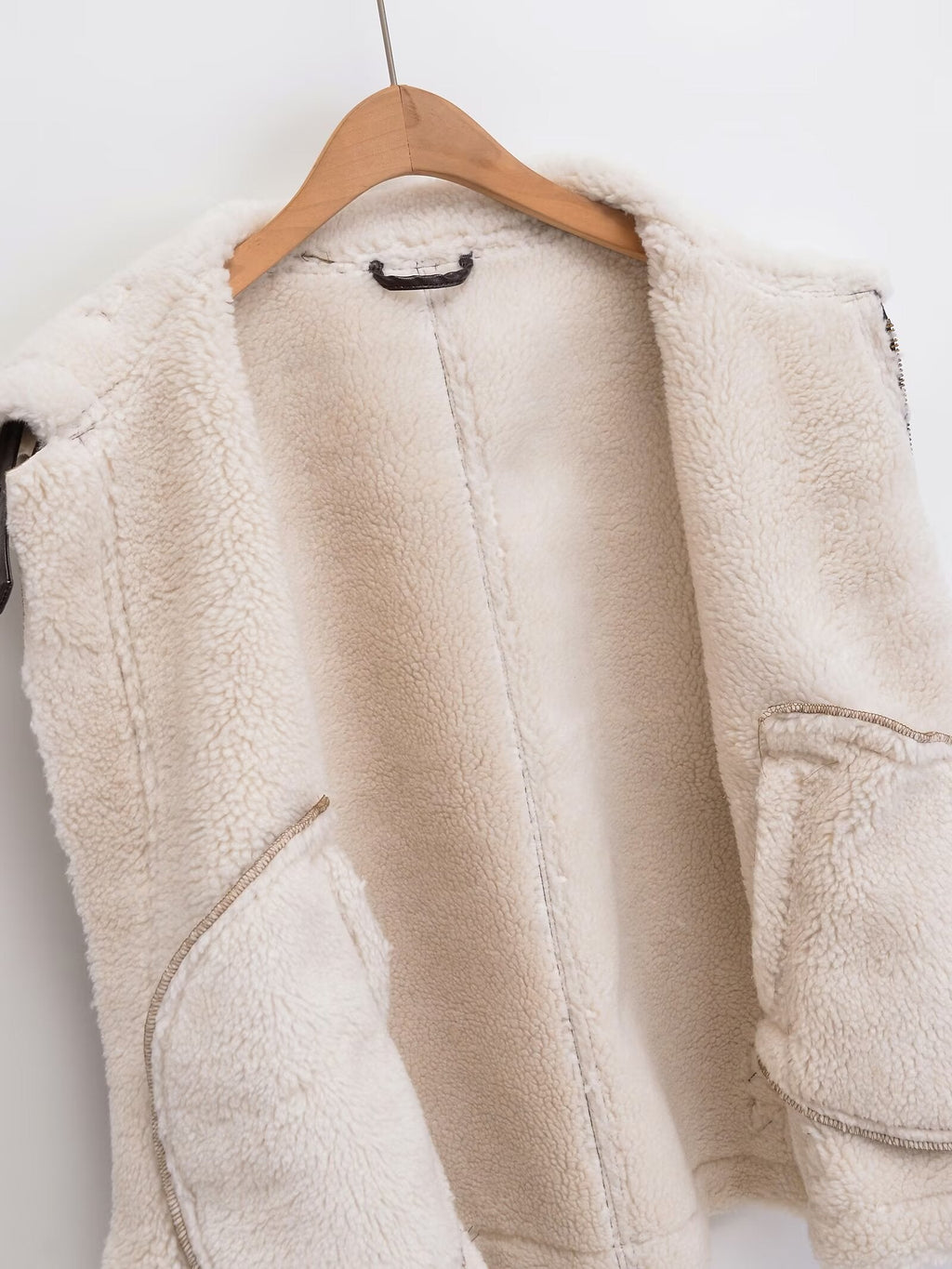 Women's loose Fur Faux Leather vest Coat