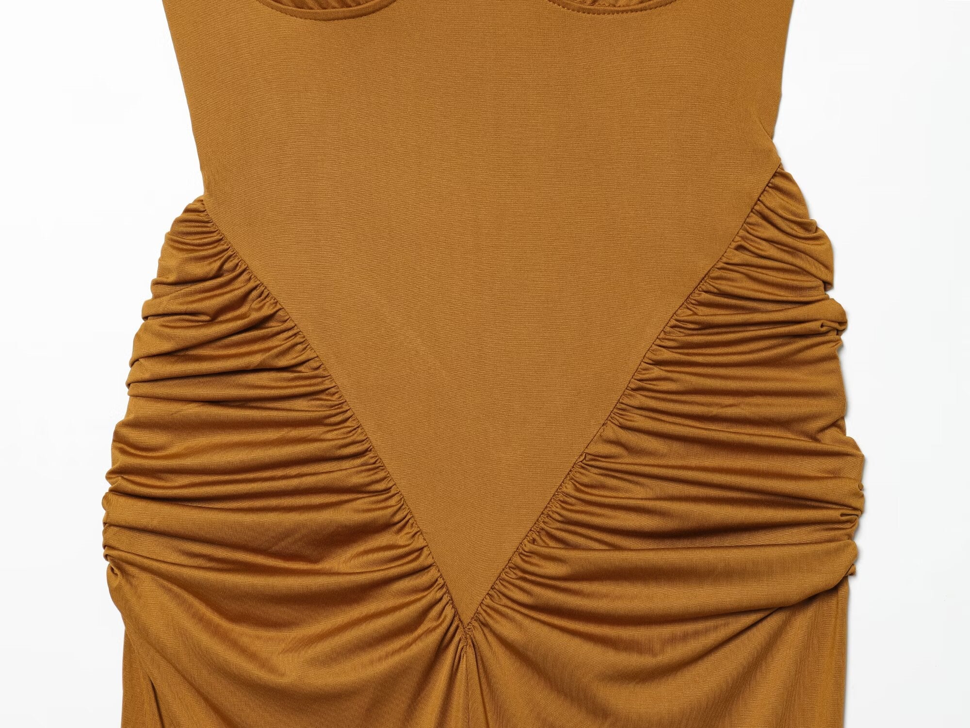 Women's heart-shaped collar slim pleated dress