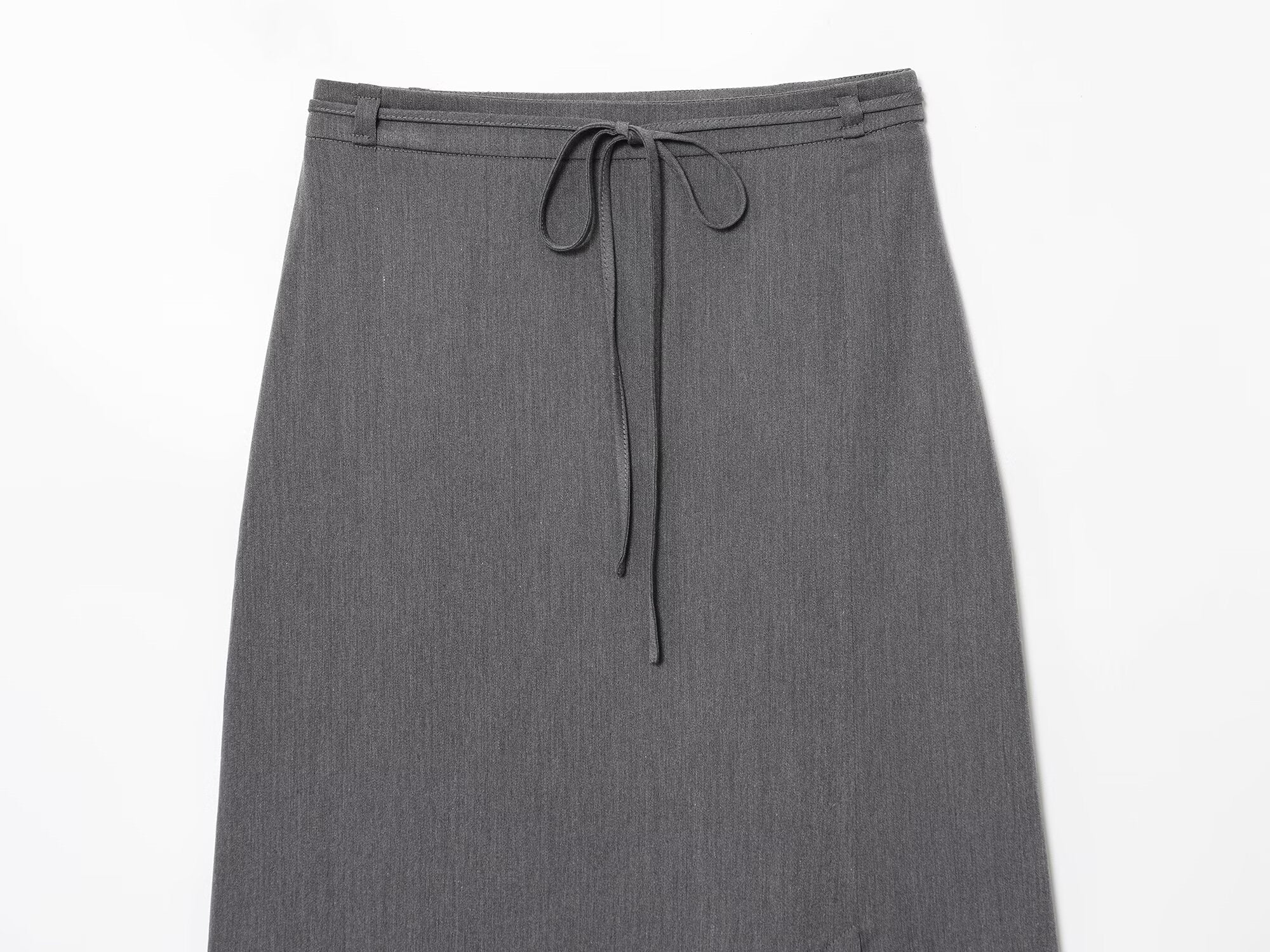 Women's New Fashion With Belt Casual Split Straight Midi Skirt