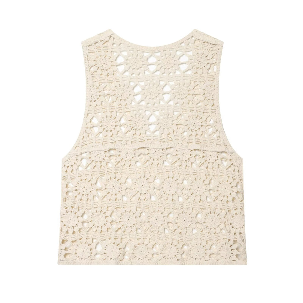 Women's casual hollow knitted vest