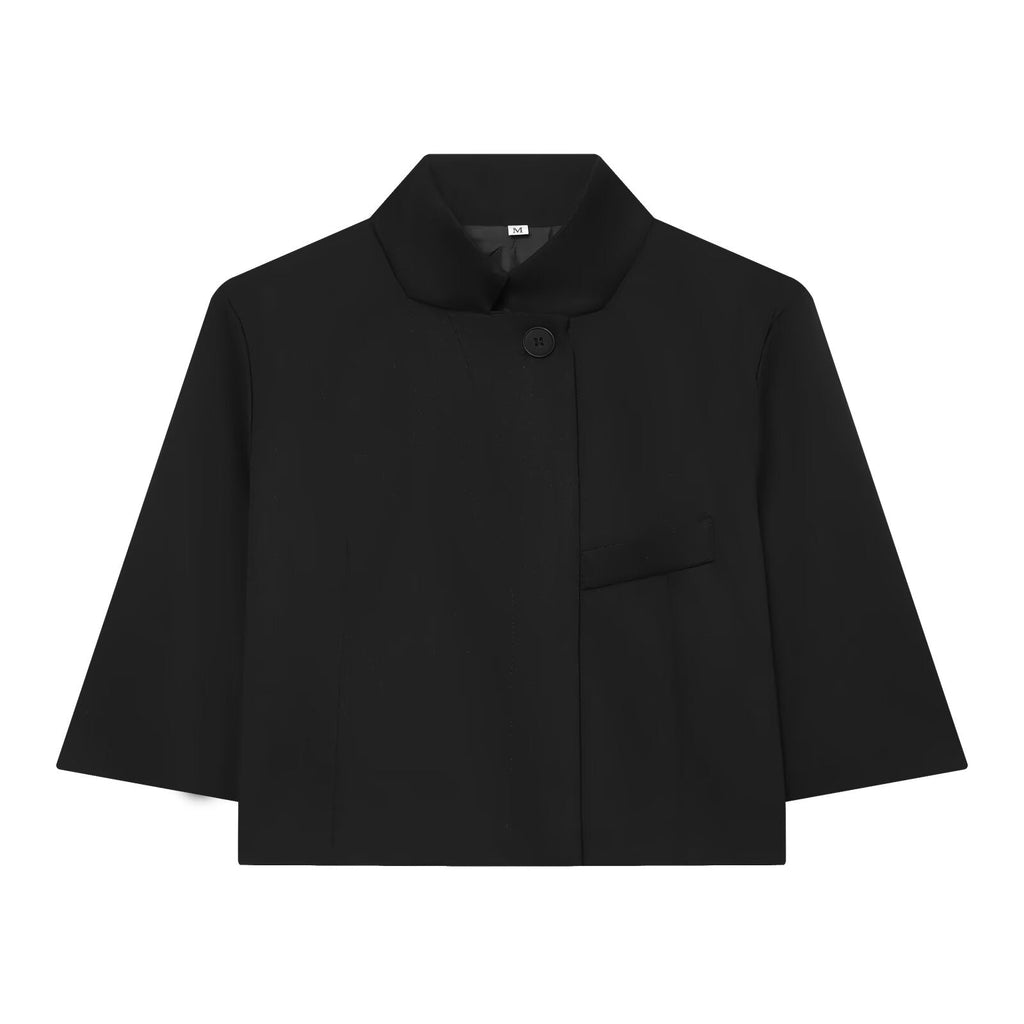 Women's short standing collar Blazer Coat
