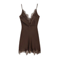 Women's New Fashion Sexy V-neck Lace suspender Mini Dress