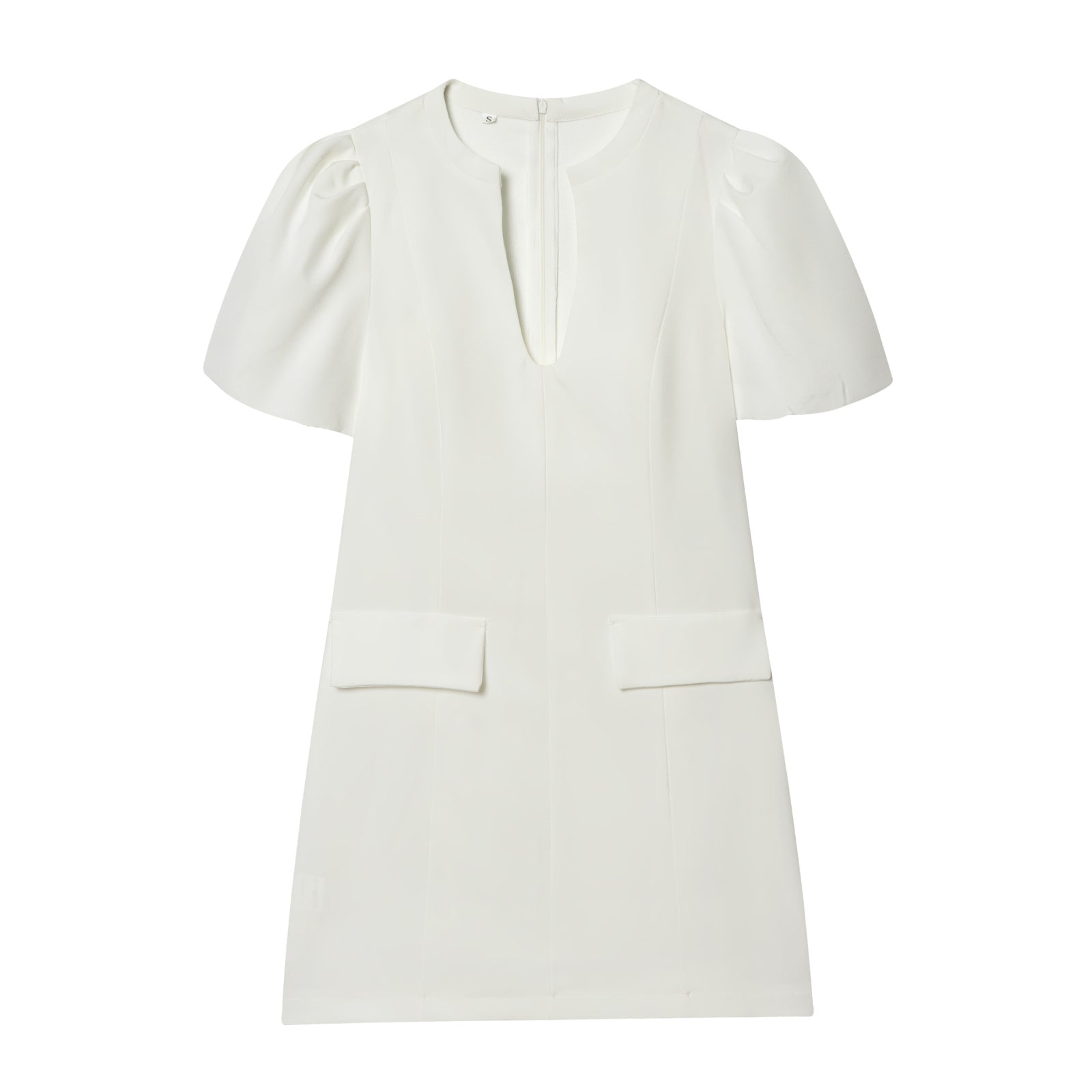 Women's O-Neck bubble sleeve mini dress