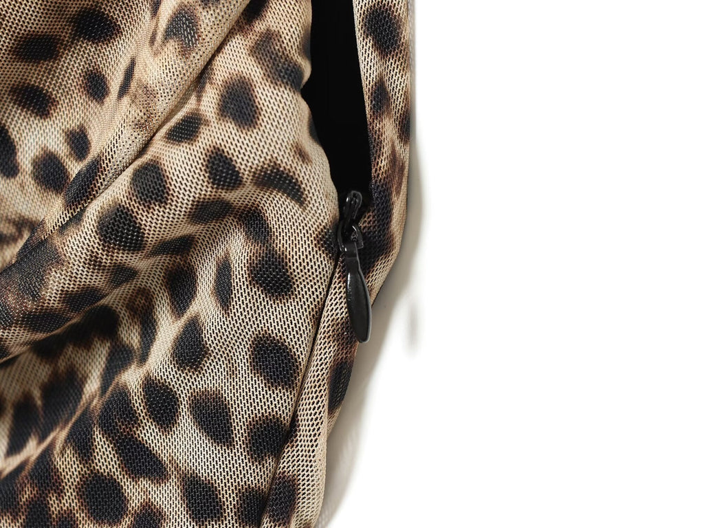 Women's animal print pleated tulle dress