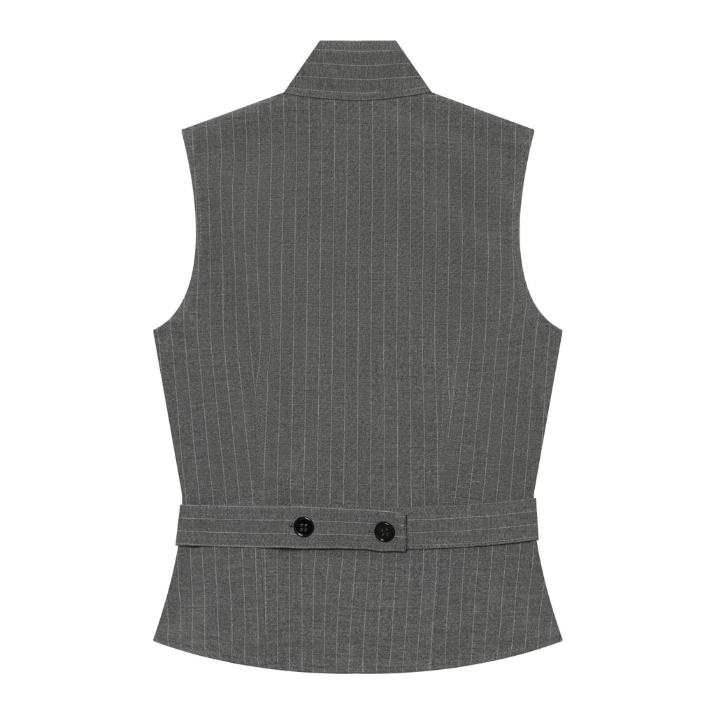 Women's casual double breasted striped top