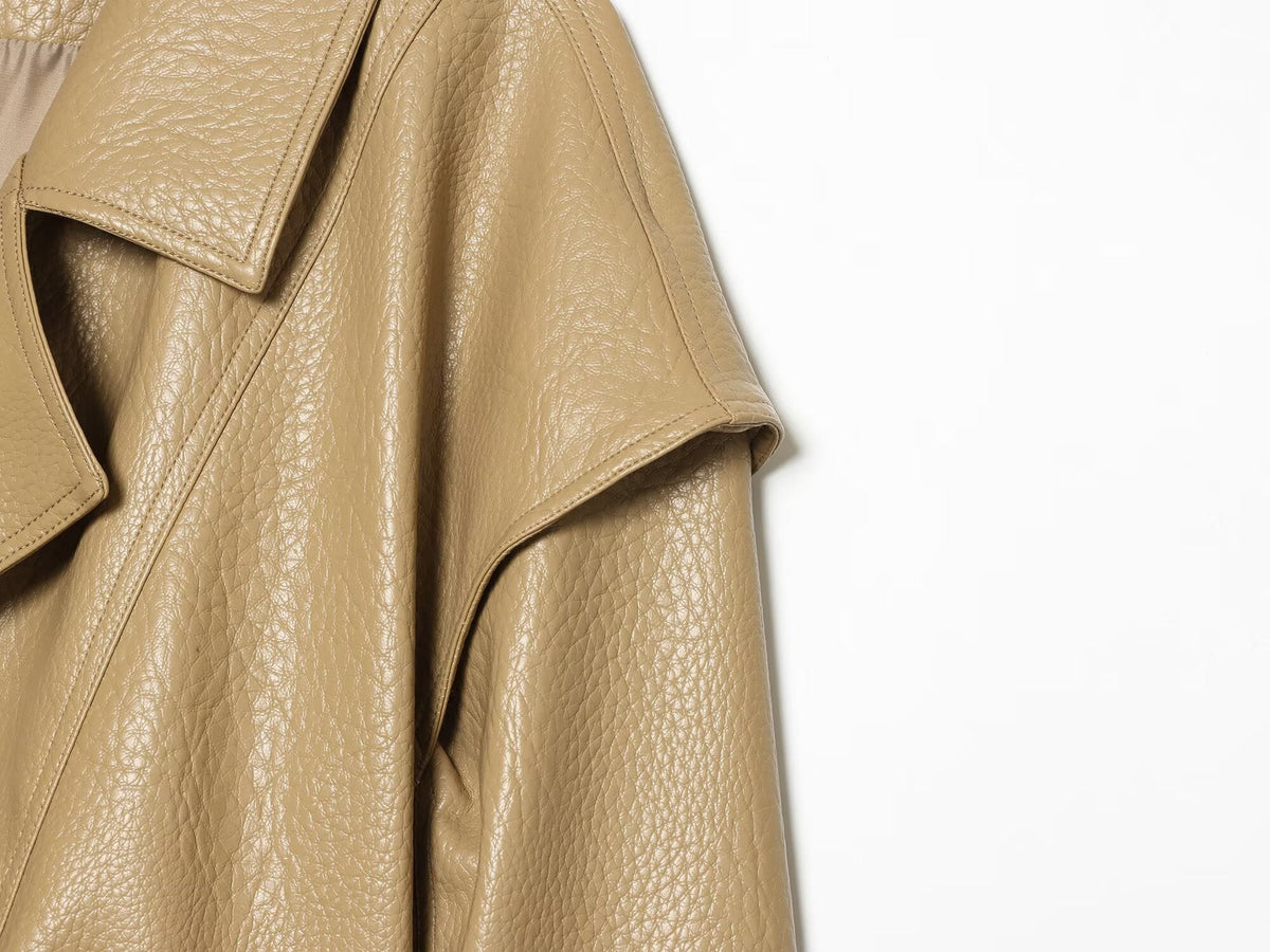 Women's leather effect loose pilot jacket Coat
