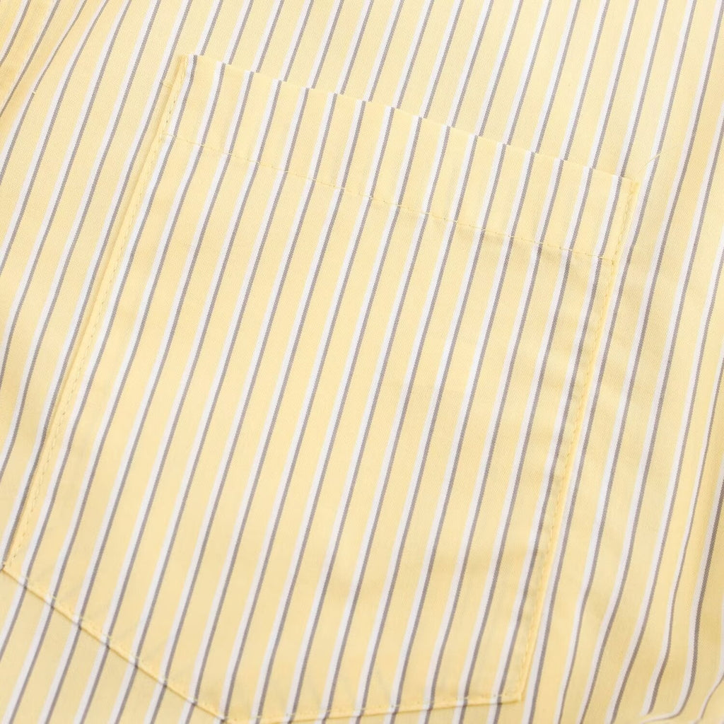 Women's 2025 new fashion pleated decoration loose single breasted striped shirt retro long sleeved pocket women's shirt chic top