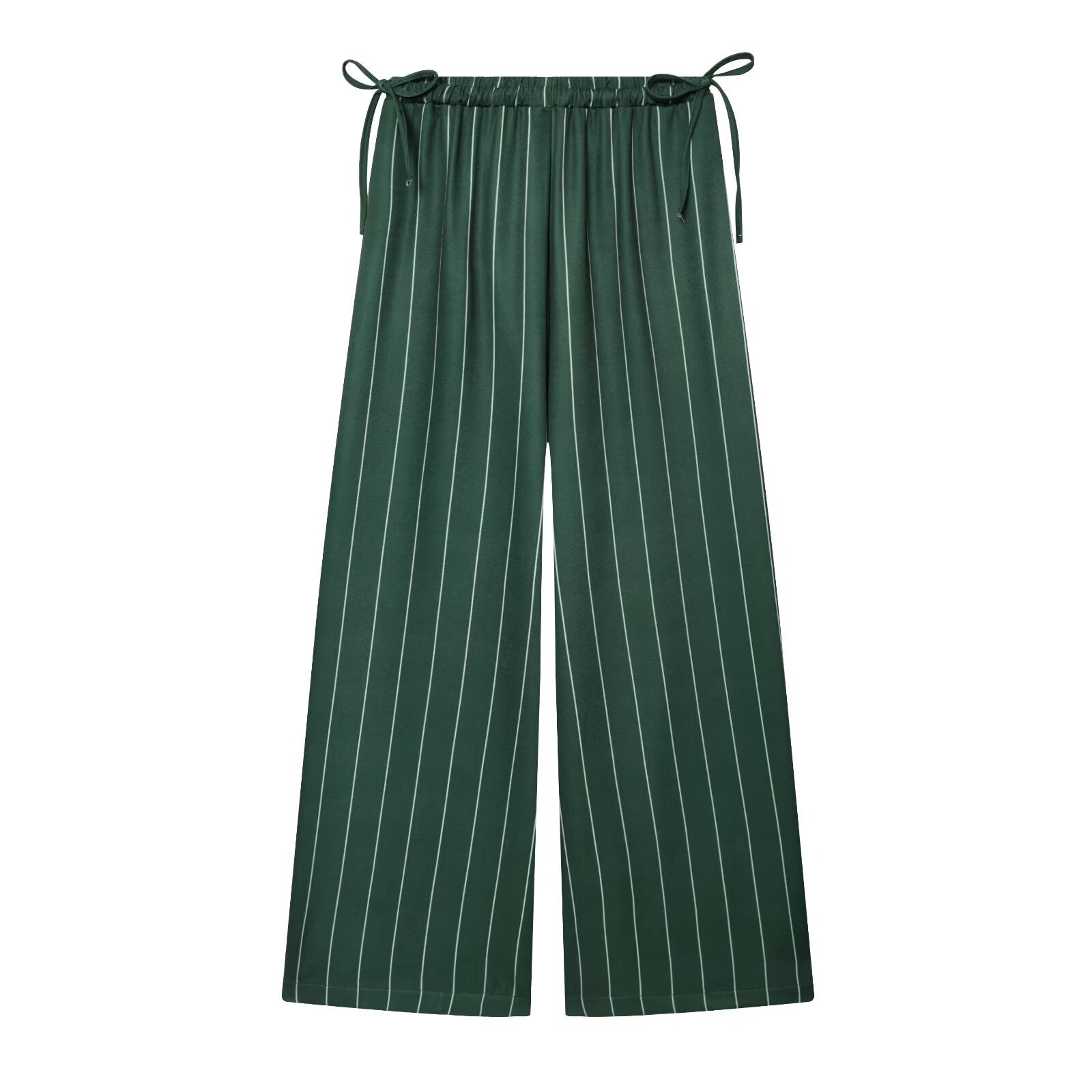Women's loose linen blended striped pants