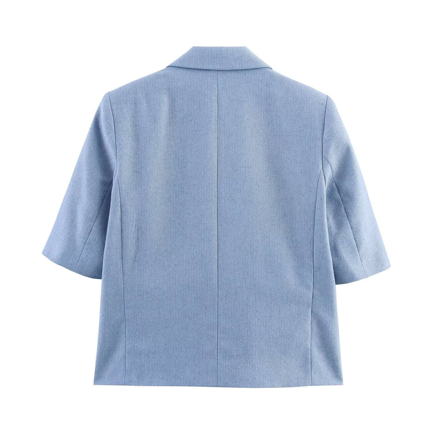 Women's 2025 new fashion short sleeved Button-up suit jacket+Pants suit