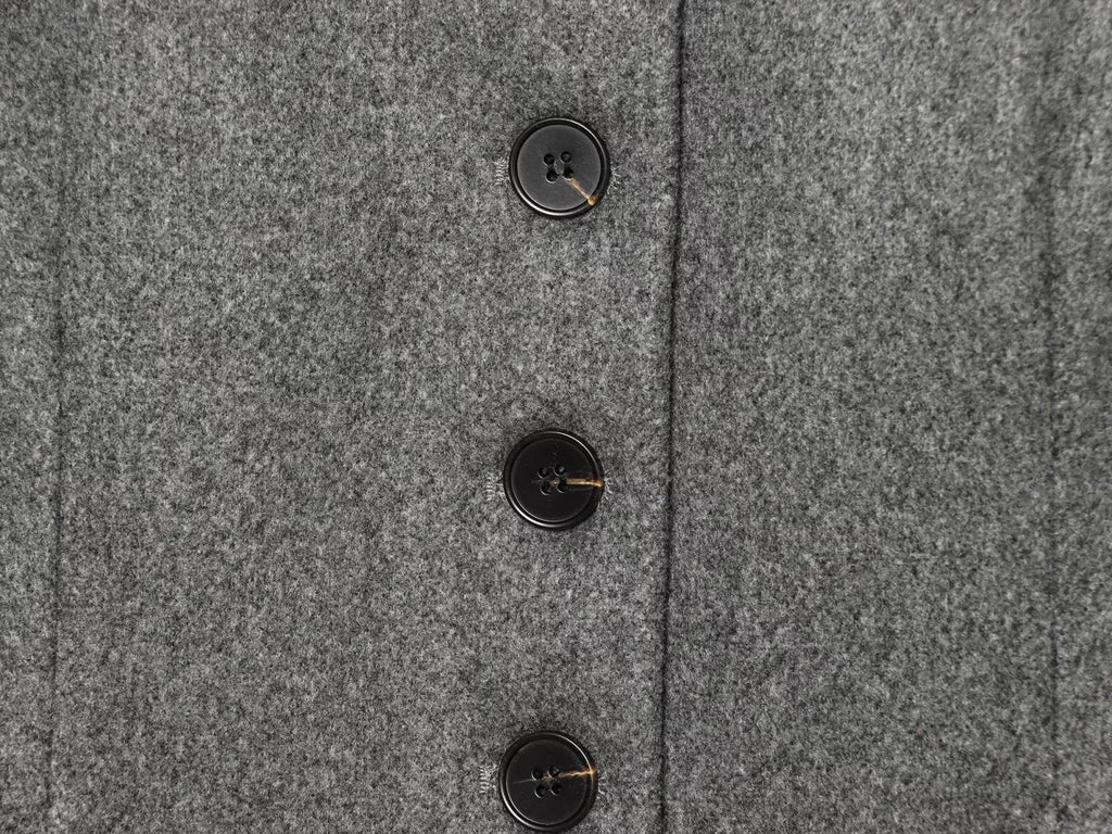 Women's long style stand collar wool blend coat