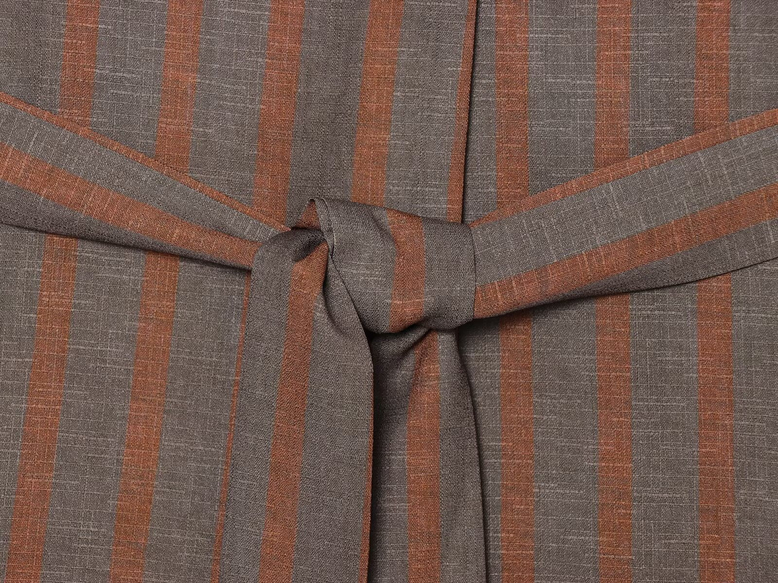 suit Women's 2 pieces with Belt linen blend striped Blazer Coat+Pants