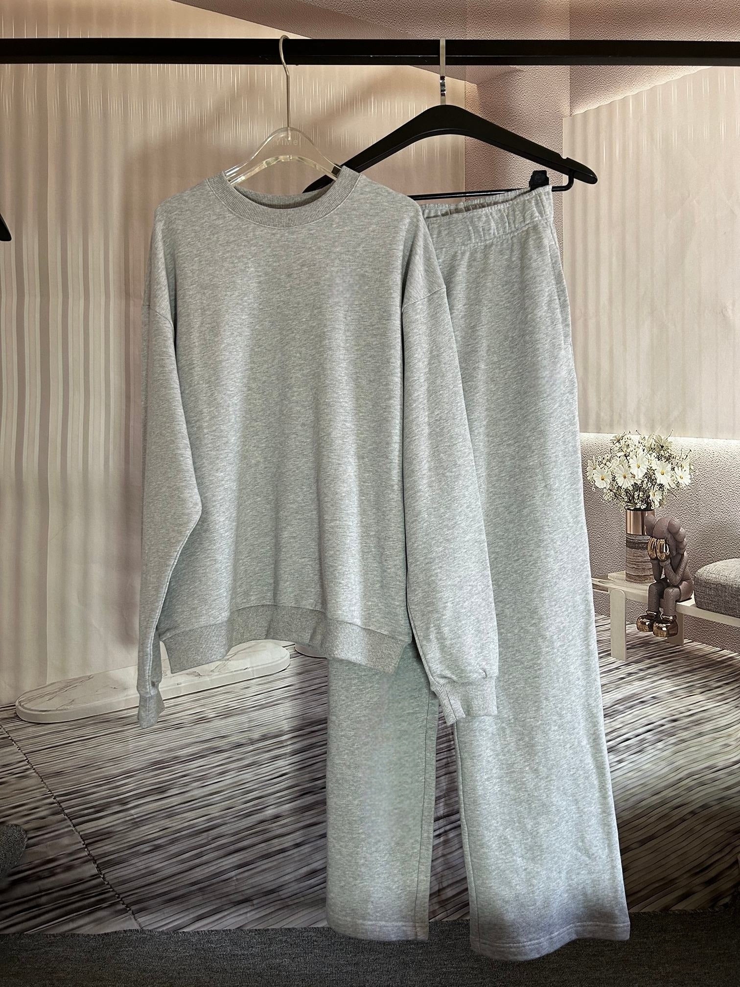 Women's new loose casual O-neck sweater pants