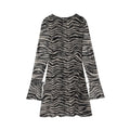 Women's animal striped printed tulle mini dress