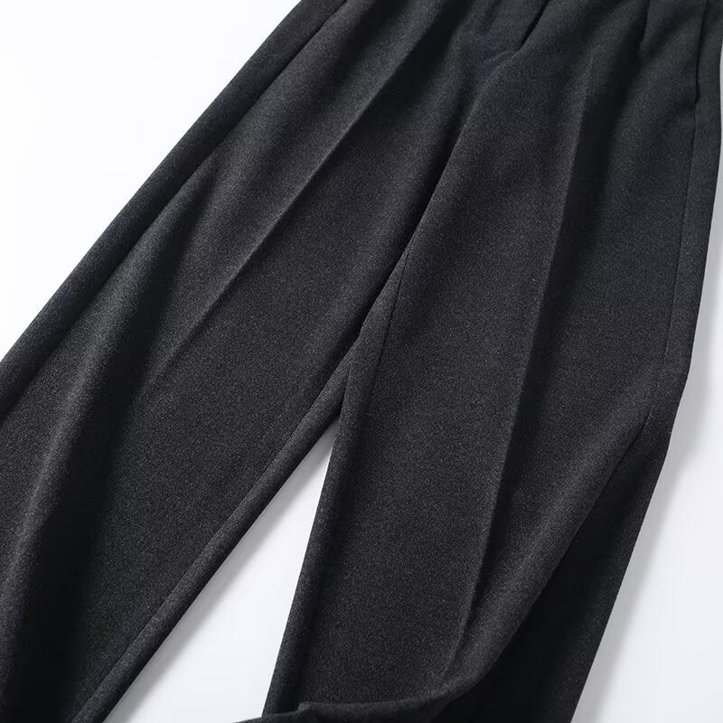 Women's loose flannel straight Blazer pants