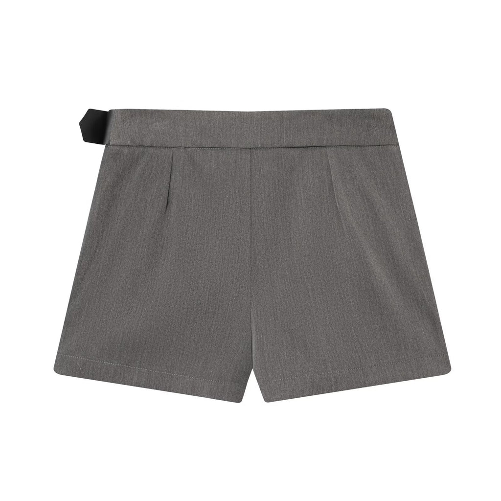 Women's new fashion belt decoration wide pleated Shorts Skirts