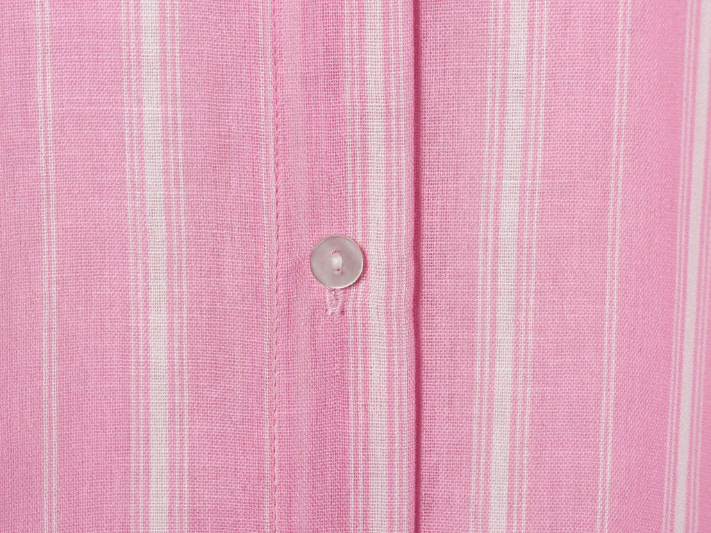 suit Women's 2 pieces loose linen blended striped shirt+Skirts