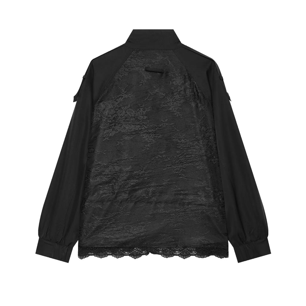 Women's casual lace patchwork workwear jacket