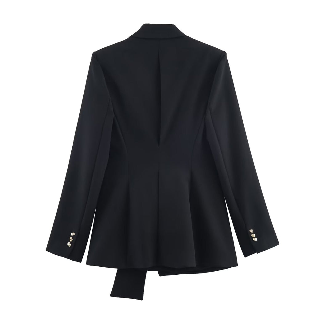 suit Women's 2 pieces Metal buckle decoration Blazer Coat +Pants