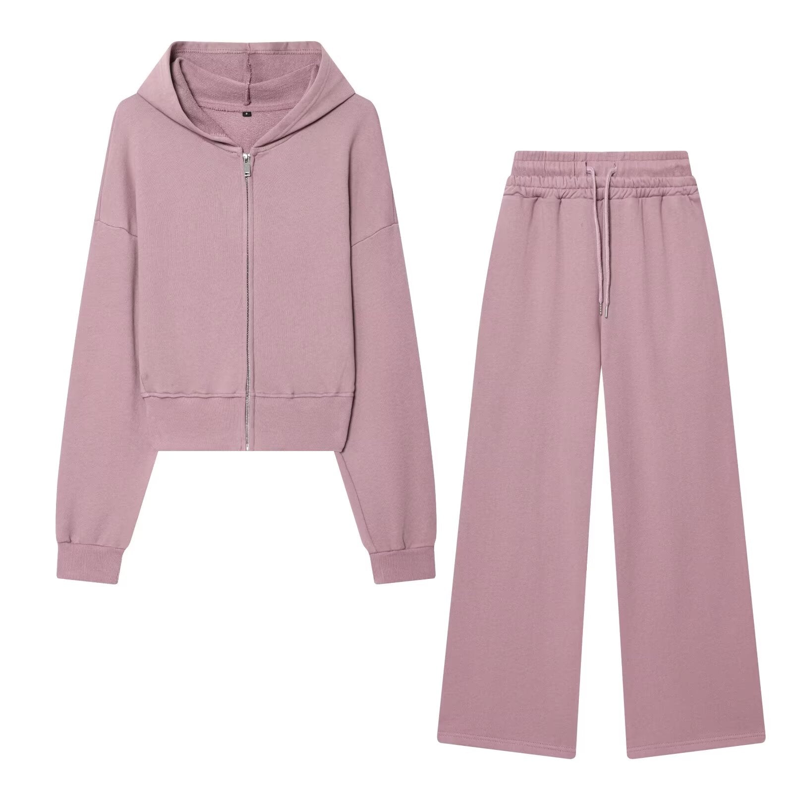 suit Women's 2 pieces long sleeved hooded short hoodie+Pants