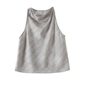 Women's new fashion swing collar striped sleeveless top+Pants suit