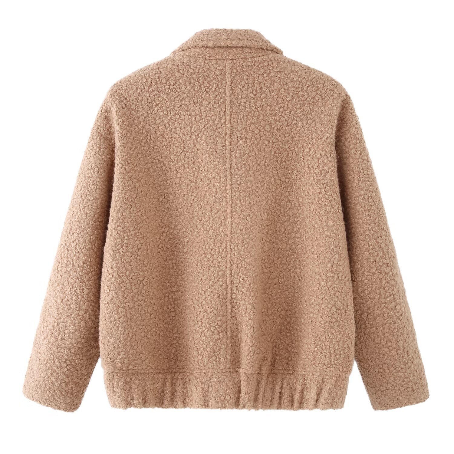Women's loose Lapel casual woolen blend coat
