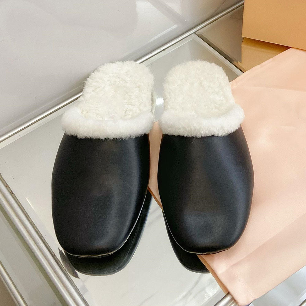 Women's new outer wear plus fluffy slippers